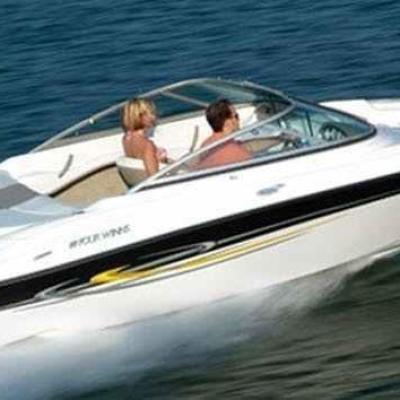 a small boat in a body of water