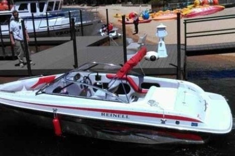 a boat sitting on top of a table