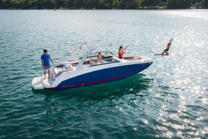 a small boat in a body of water