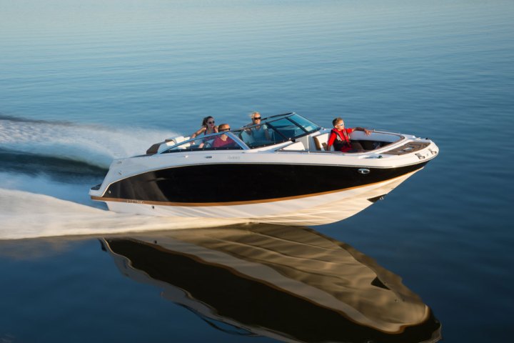 a small boat in a body of water