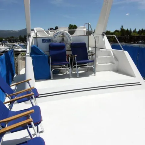 a boat sitting on top of a chair