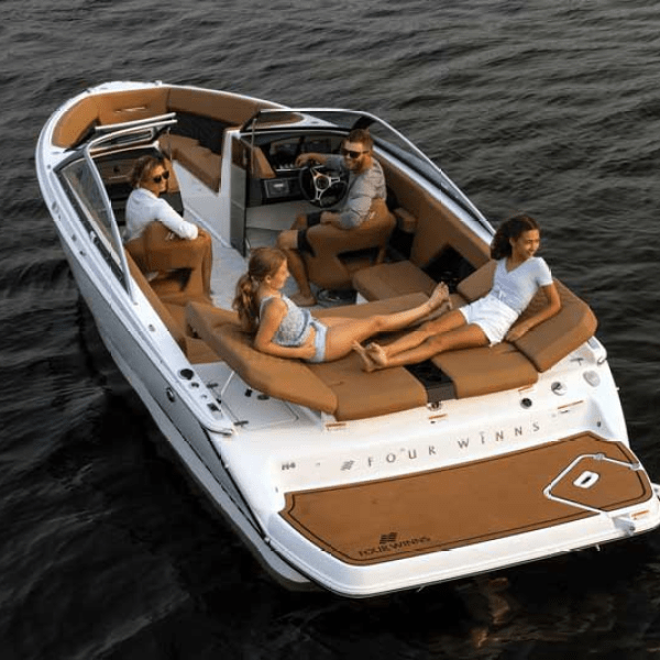 a small boat in a body of water